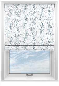 Laura Ashley Pussy Willow, Off White/Seaspray - Twist&Fit Roman Blind